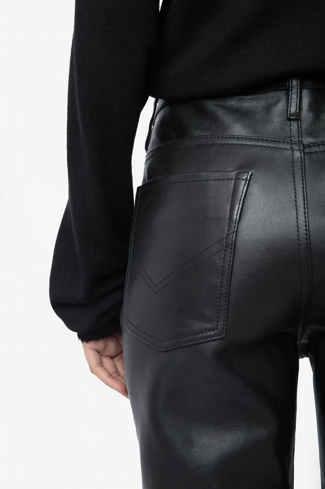 Zadig and Voltaire Pants DAVID LEATHER BLACK 8211 Women