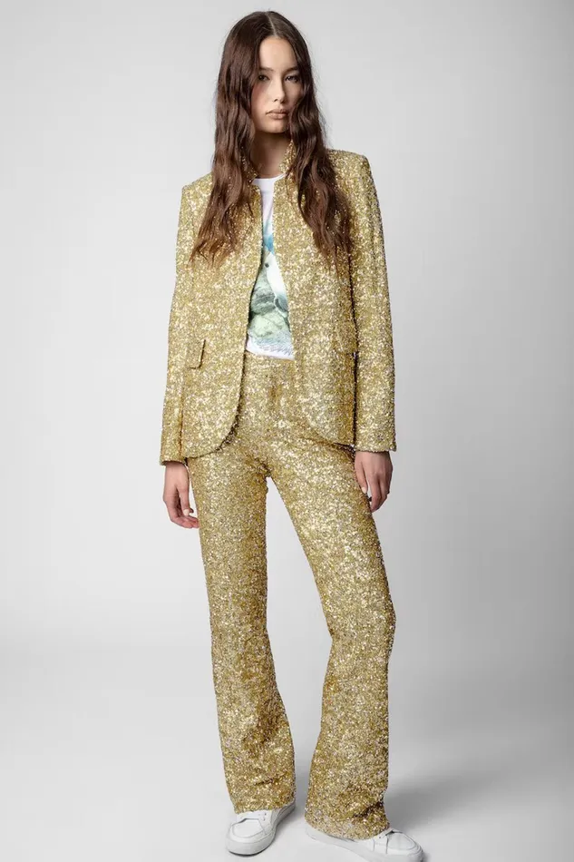 Zadig and Voltaire Pants PISTOL SEQUIN B BUTTERCUP 8211 Women