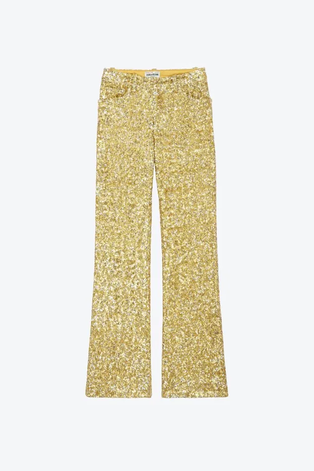 Zadig and Voltaire Pants PISTOL SEQUIN B BUTTERCUP 8211 Women Zadig and Voltaire Pants PISTOL SEQUIN B BUTTERCUP 8211 Women