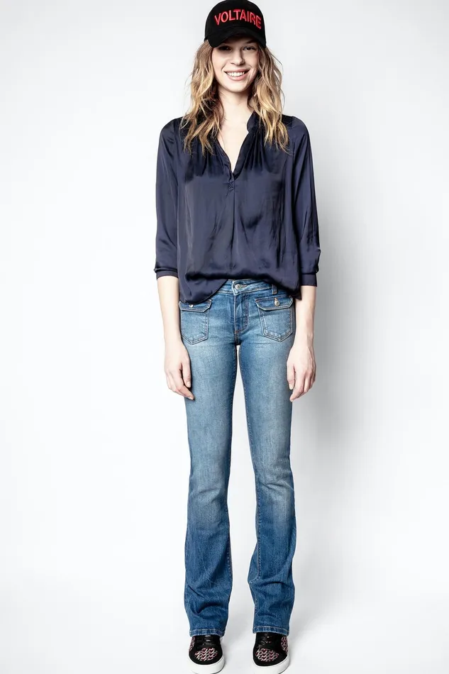 Zadig and Voltaire Shirts and Tops TINK SATIN TUNIC INK INK 8211 Women