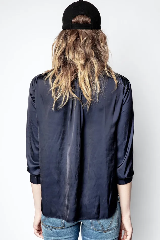 Zadig and Voltaire Shirts and Tops TINK SATIN TUNIC INK INK 8211 Women Zadig and Voltaire Shirts and Tops TINK SATIN TUNIC INK INK 8211 Women