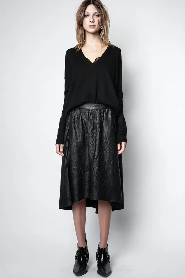 Zadig and Voltaire Skirts and Shorts JOSLIN LEATHER SKIRT BLACK 8211 Women