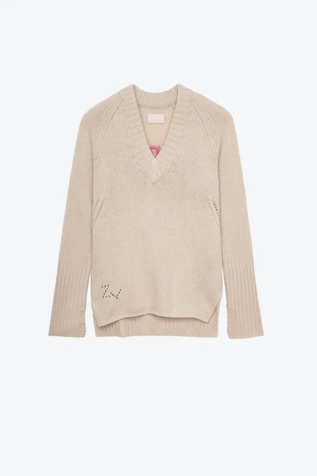 Zadig and Voltaire Sweaters and Knitwear VALMY AMOUR NATURAL 8211 Women