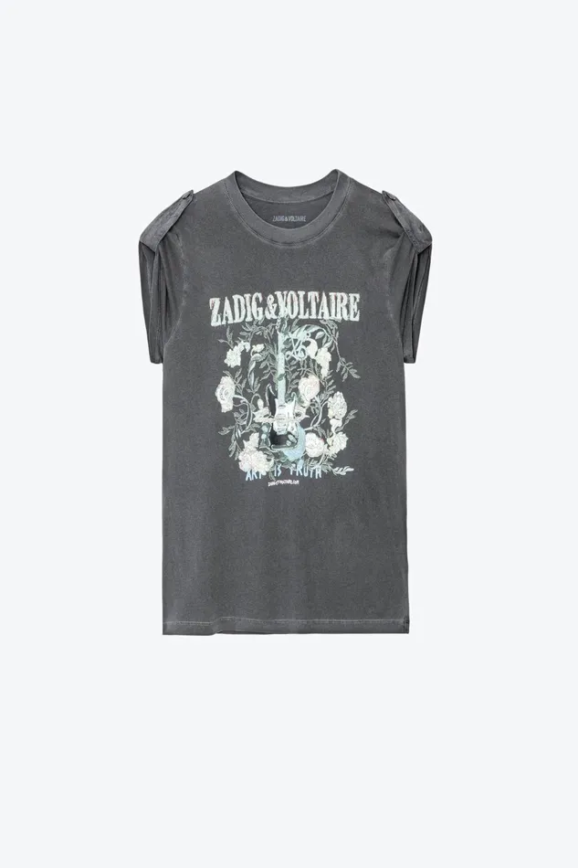Zadig and Voltaire TShirts DONA GUITAR WASHED BLACK 8211 Women Zadig and Voltaire TShirts DONA GUITAR WASHED BLACK 8211 Women